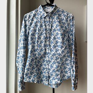 Paul Smith Blue & White Floral Cotton Button Up - Size EU 46 & US 10